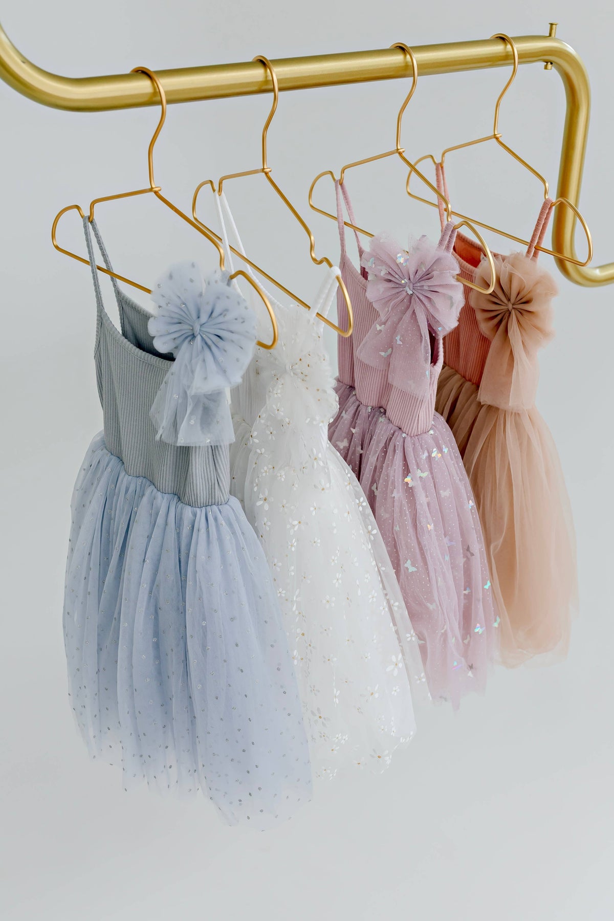Confetti Kids Ribbed Tulle Dress Dusty Pink