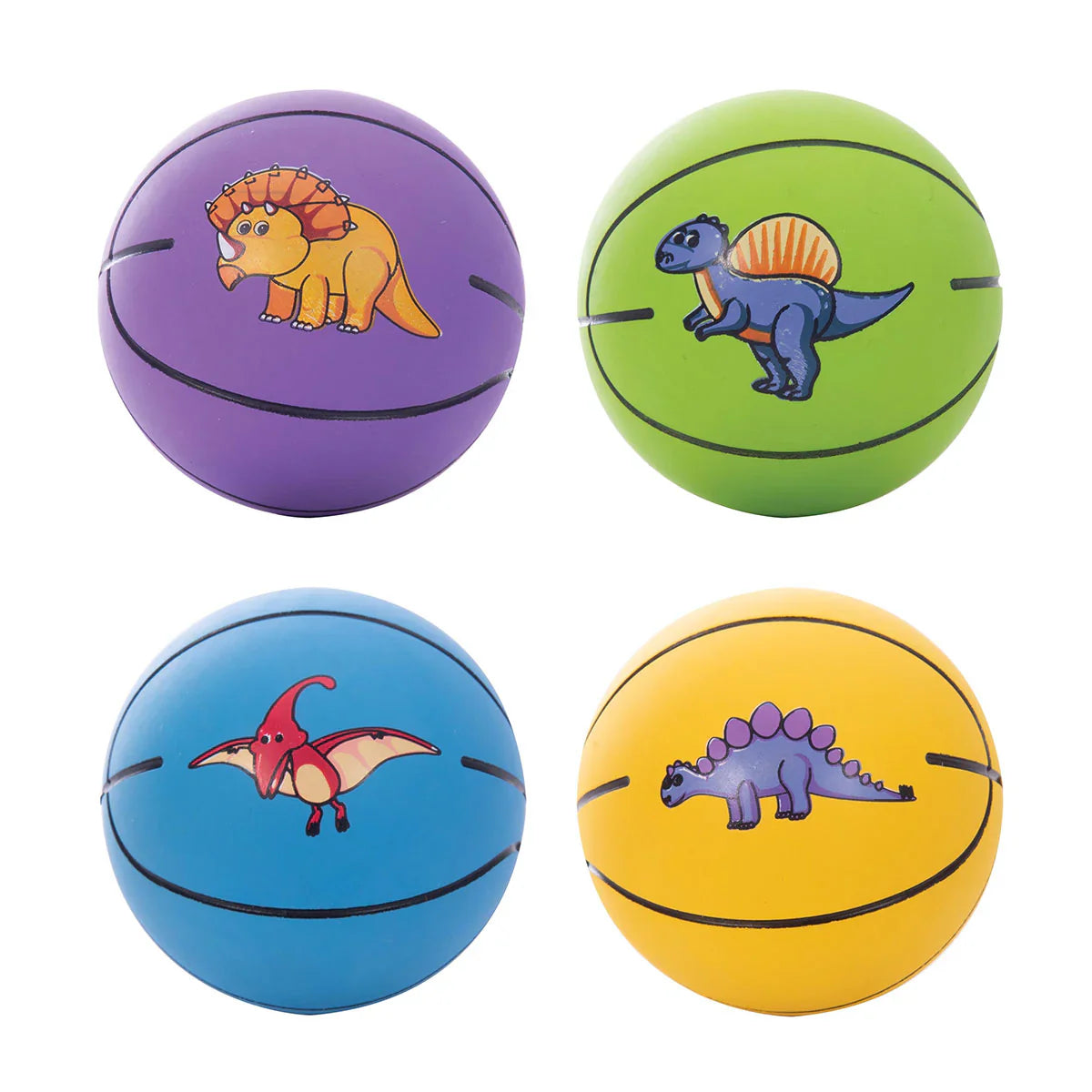 Dinosaur Discovery Zone High Bounce Dino Ball featuring colourful dinosaur designs, a fun bouncing toy that encourages active play, coordination and outdoor games.