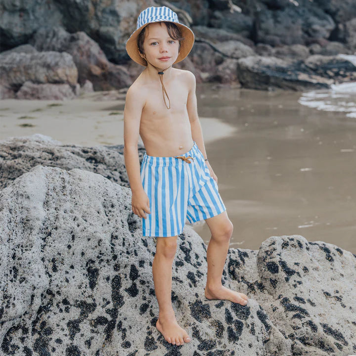 Crywolf Board Shorts Deep Ocean Stripe
