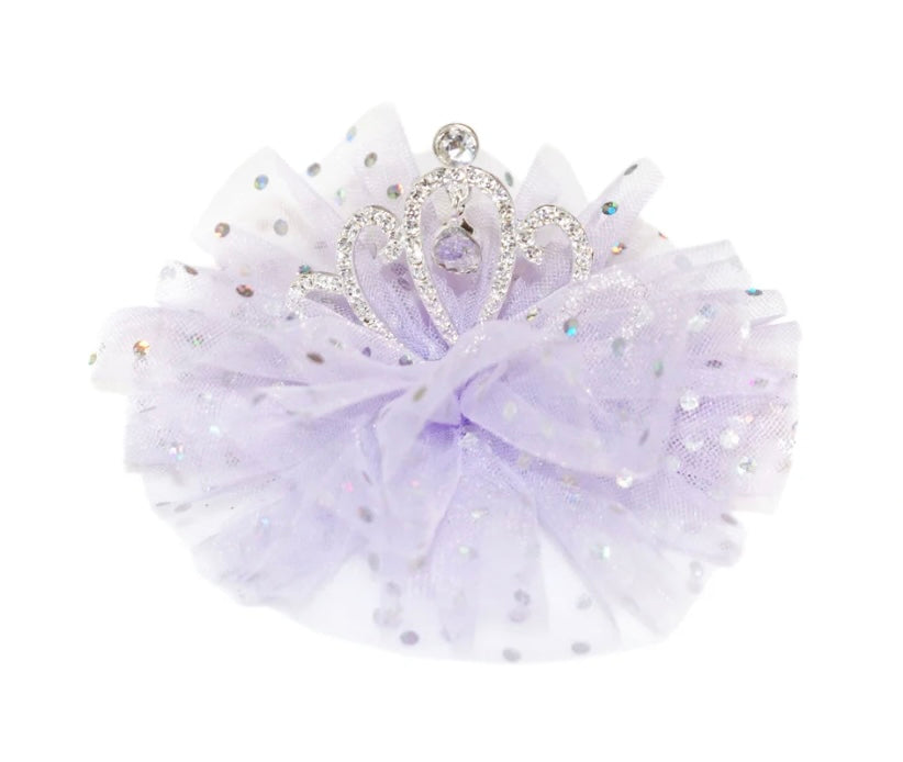 Goody Gumdrops Silver Sequin Tulle Tiara Clip Lilac
