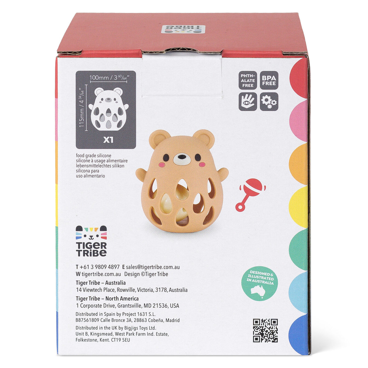 Tiger Tribe Silicone Rattle Bear