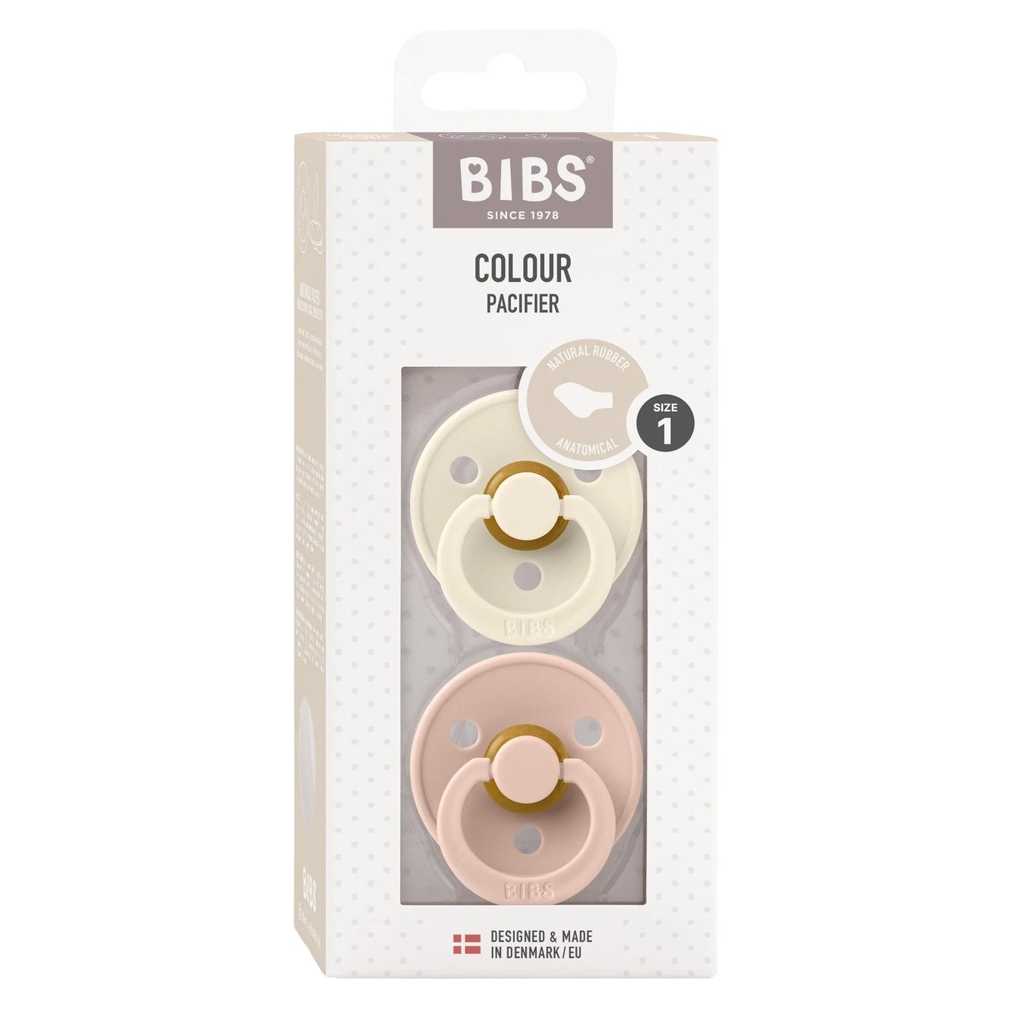 BIBS Ivory/Blush Anatomical Pacifier