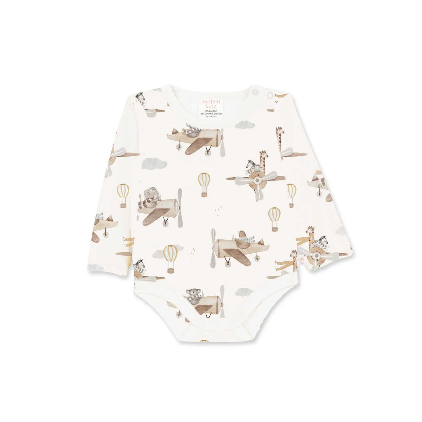 Confetti Kidz Long Sleeve Bodysuit Up and Away