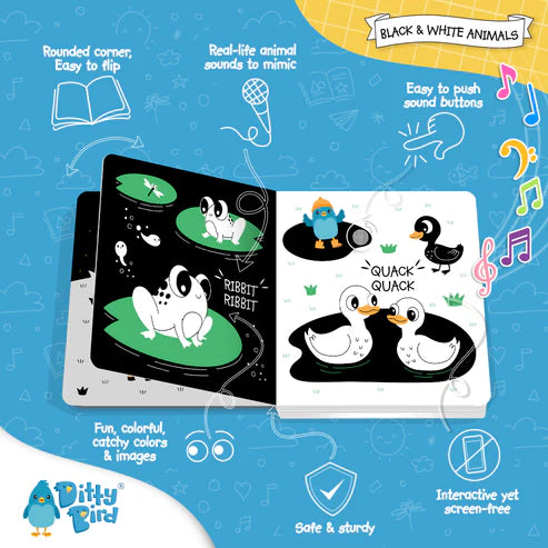 Ditty Bird Black & White Animals