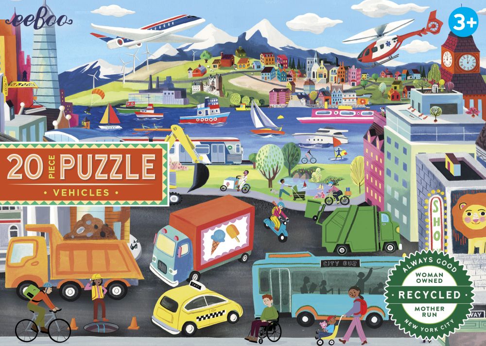 eeBoo 20pc Jigsaw Puzzle Vehicles