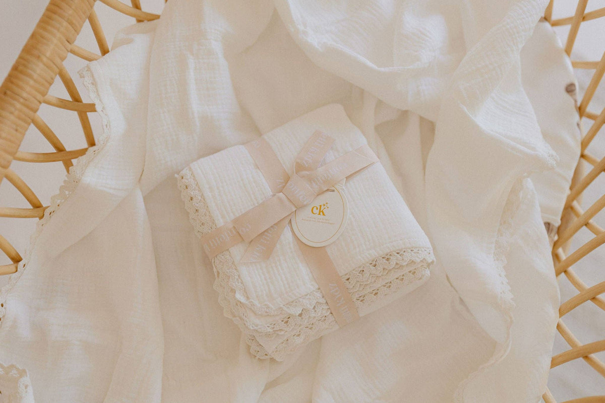 Confetti Kids Classic Muslin Blanket | White