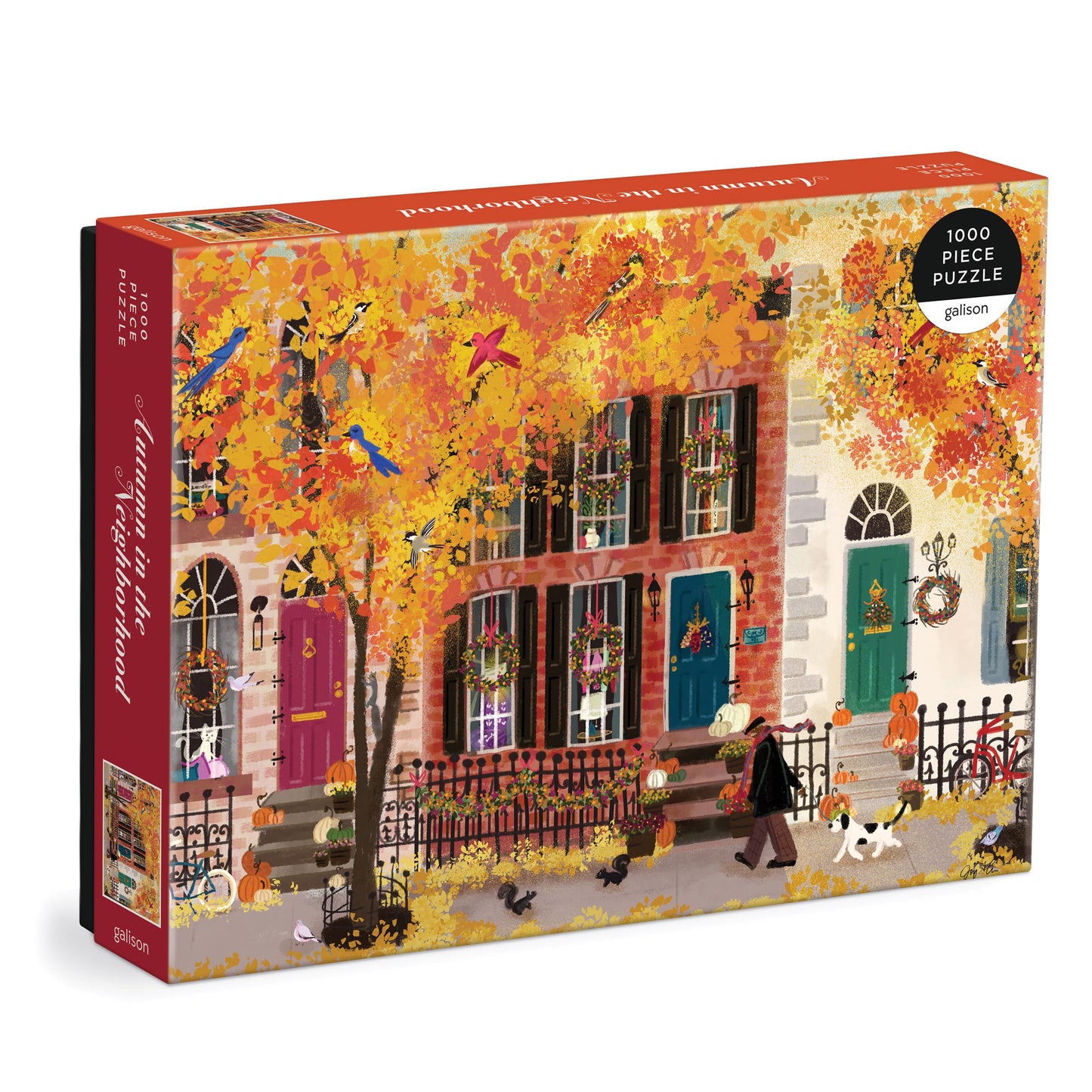 Galison 500pc Jigsaw Puzzle Autumn in the Neighbourhood by Joy Laforme