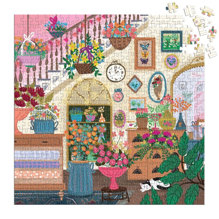 Galison 500pc Jigsaw Puzzle Flower Shop by Joy Laforme