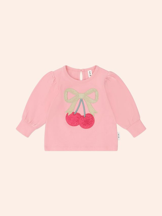 Huxbaby Cherry Bow Puff Sleeve Top