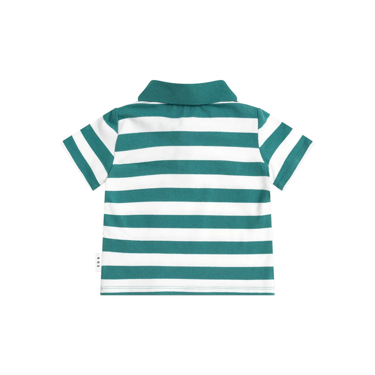 Huxbaby Peekaboo Green Stripe Polo Tee