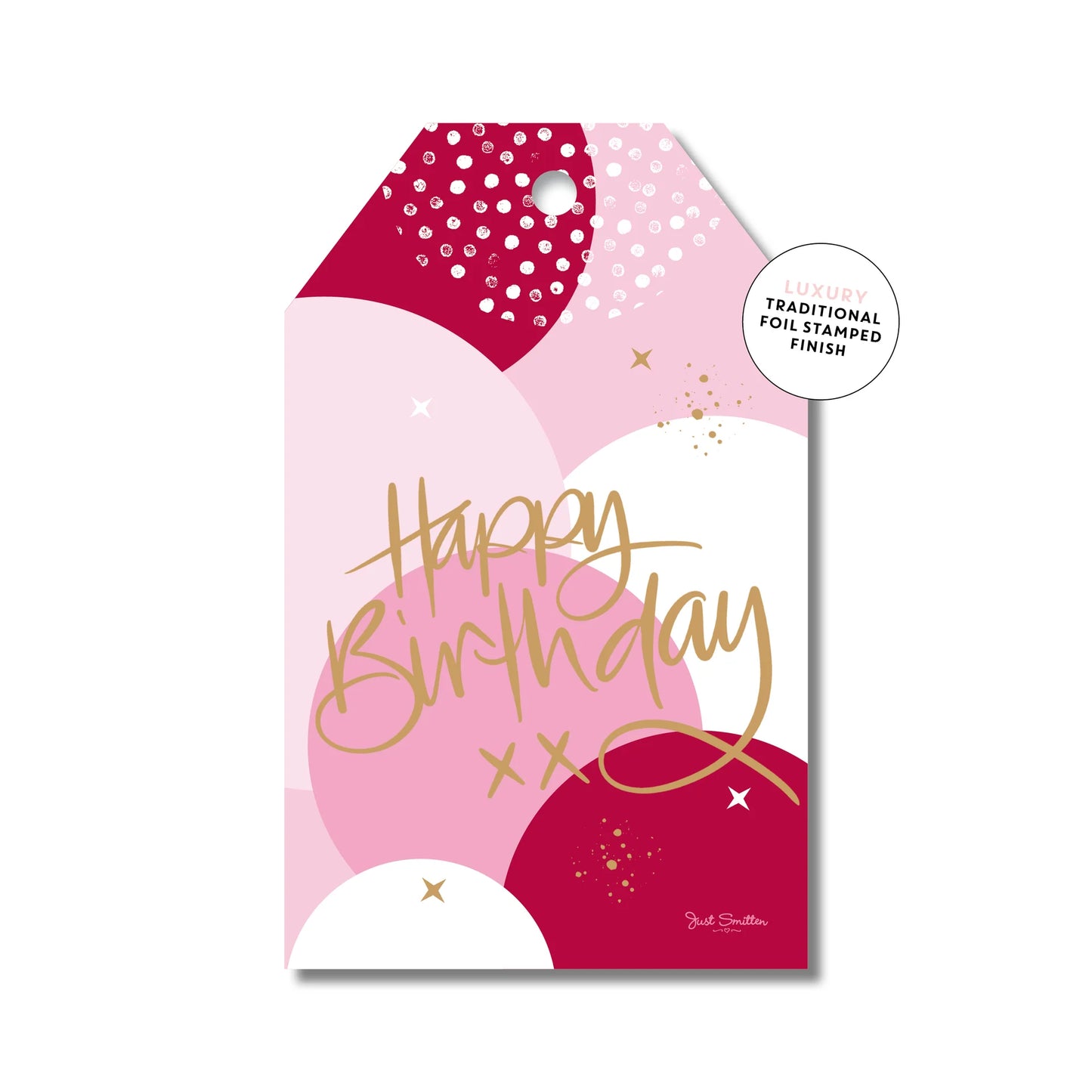 Just Smitten Happy Birthday Bubblegum Gift Tag