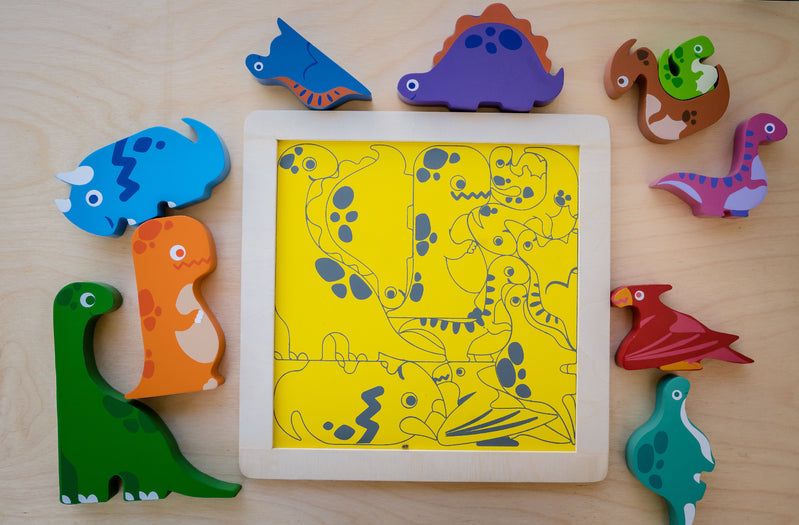 Kiddie Connect Wooden Dinosaur Puzzle