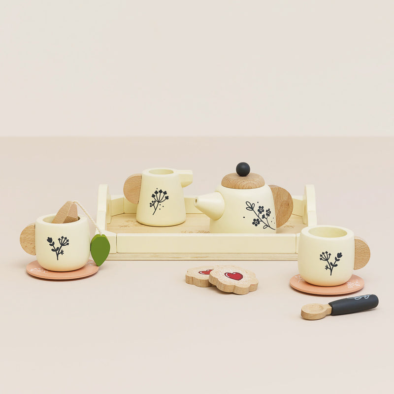 Le Toy Van Wooden Tea Set & Tray 12pc