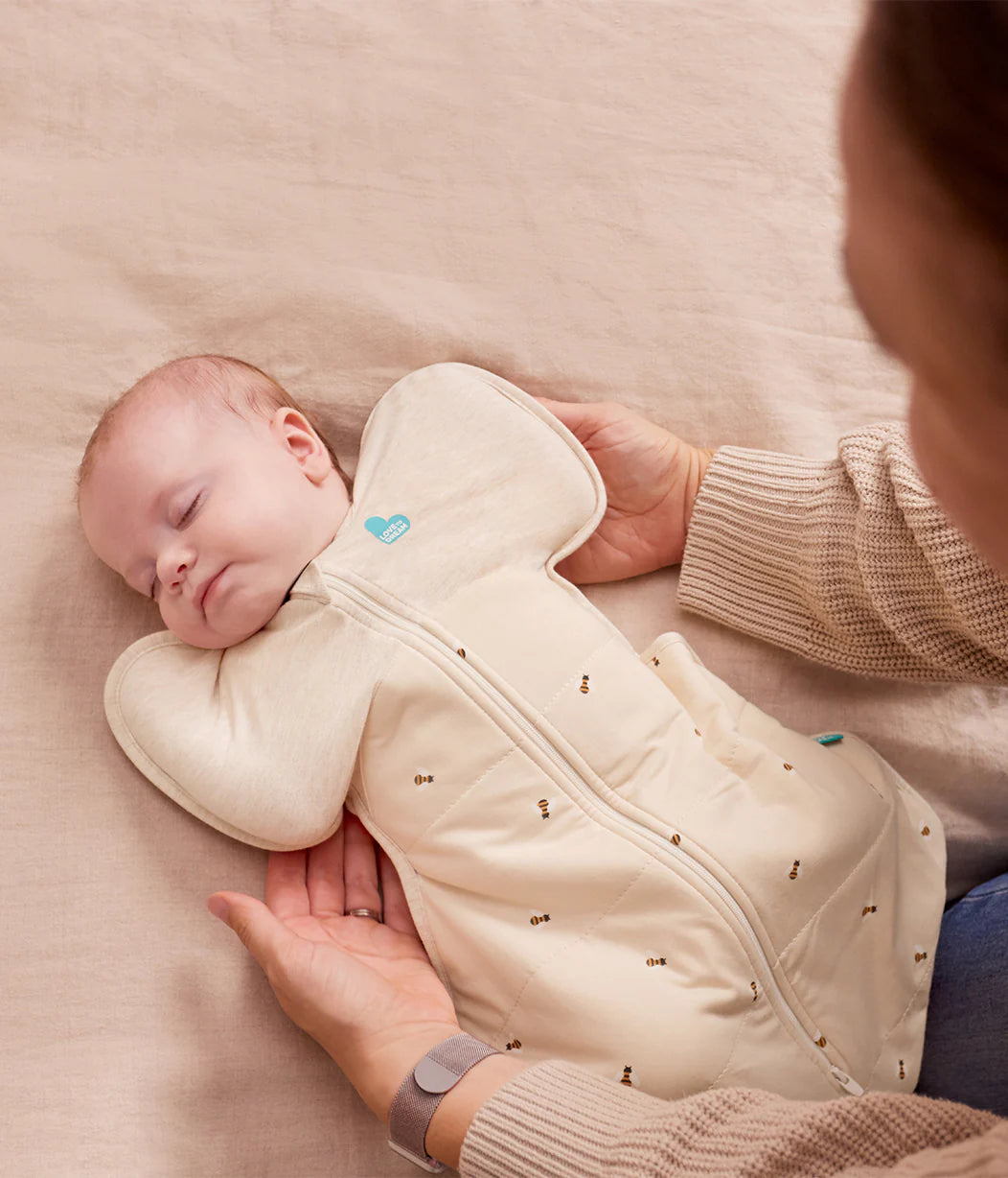 Love To Dream Swaddle Up 2.5T Quilted Stretch Cotton Bees Oatmeal