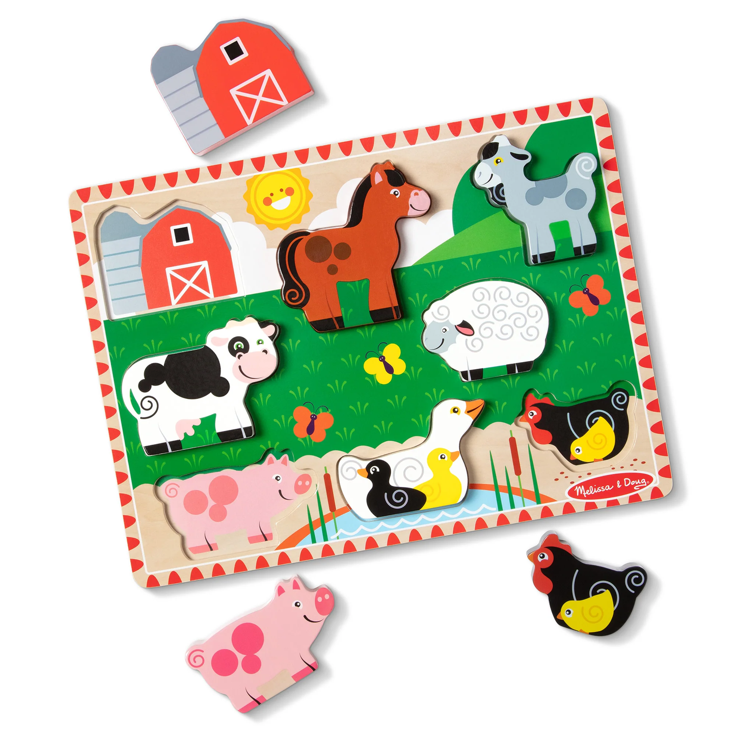 Melissa & Doug Chunky Puzzle Farm Animals 8pc