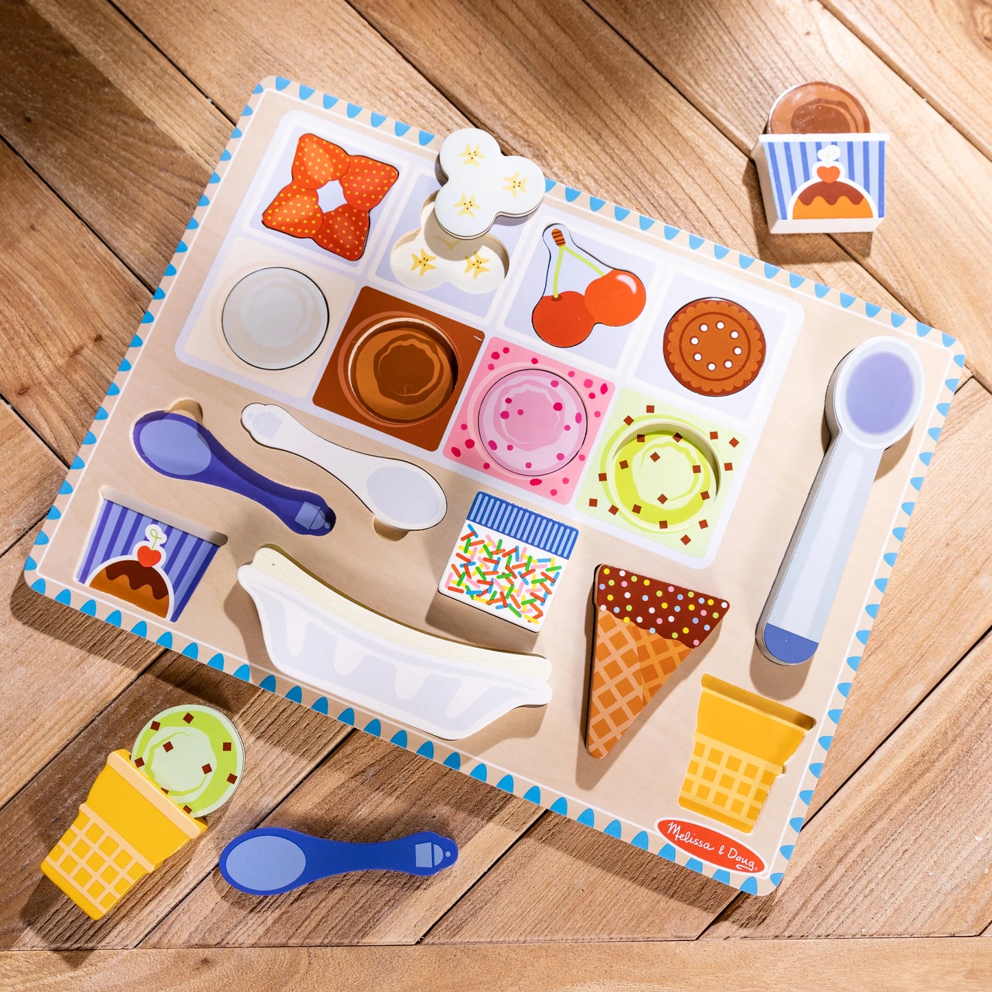Melissa & Doug Wooden Ice Cream Magnetic Puzzle