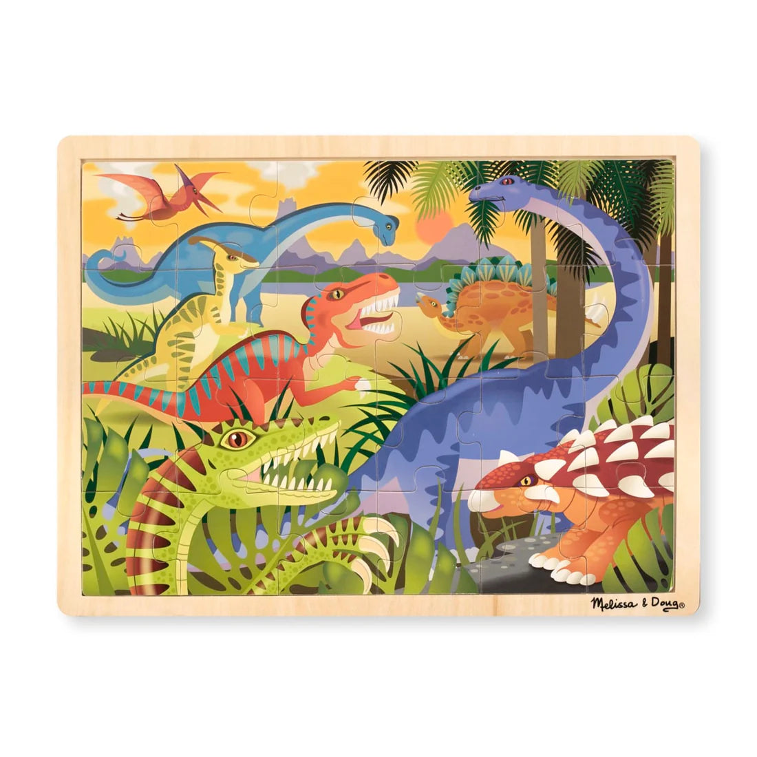 Melissa & Doug 24pc Wooden Jigsaw Puzzle Dinosaurs