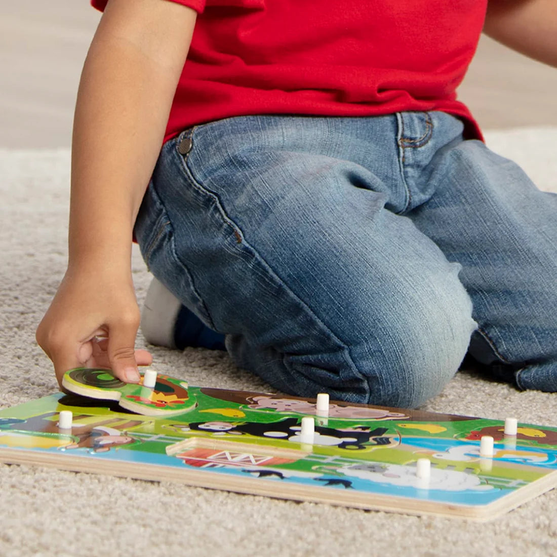 Melissa & Doug Wooden Peg Puzzle Farm