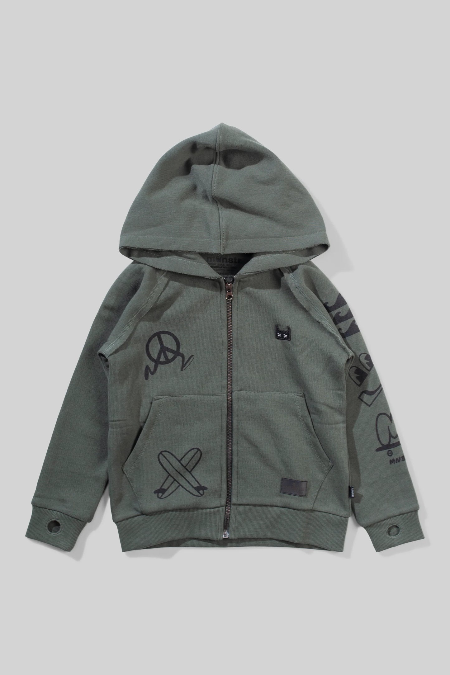Mnstr Kids Hoody Icon Patch Ocean Green