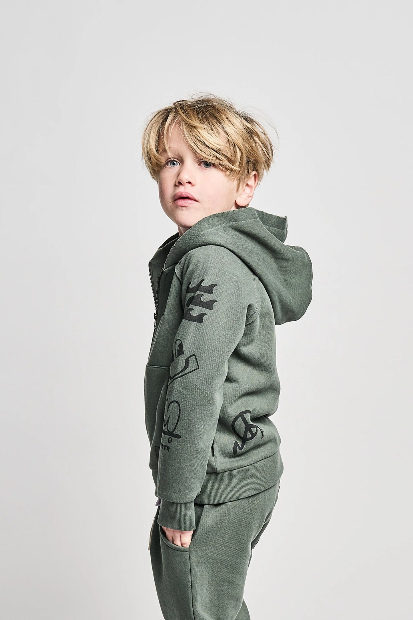 Mnstr Kids Hoody Icon Patch Ocean Green