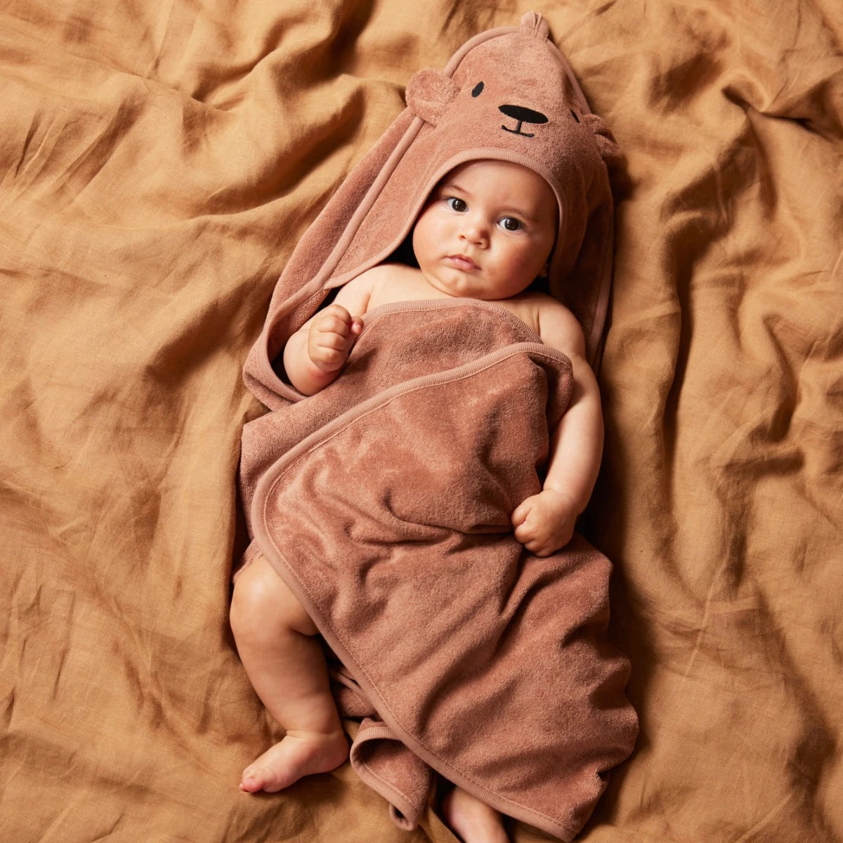 Nature Baby Hooded Towel Bear Hazelnut