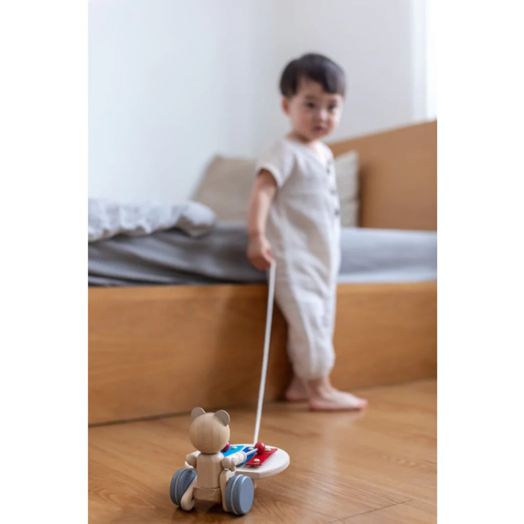 PlanToys Pull Along Musical Bear
