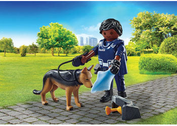 PlayMobil Policeman with Sniffer Dog