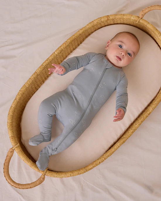 Quincy Mae Zip Long Sleeve Footie Clouds
