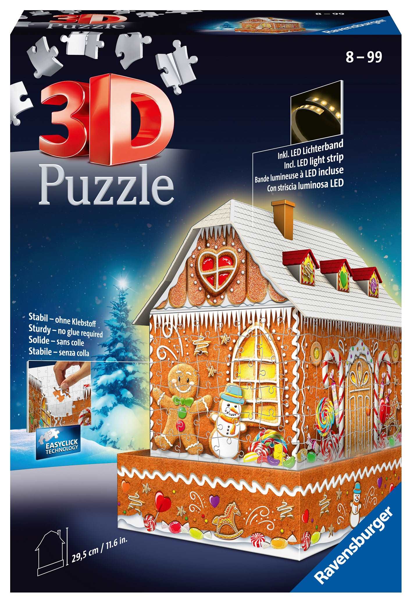Ravensburger 3D 216pc Jigsaw Puzzle Ginger Bread House Night Edition