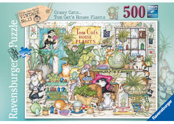 Ravensburger 500pc Jigsaw Puzzle Crazy Cats Tom Cat's House Plants