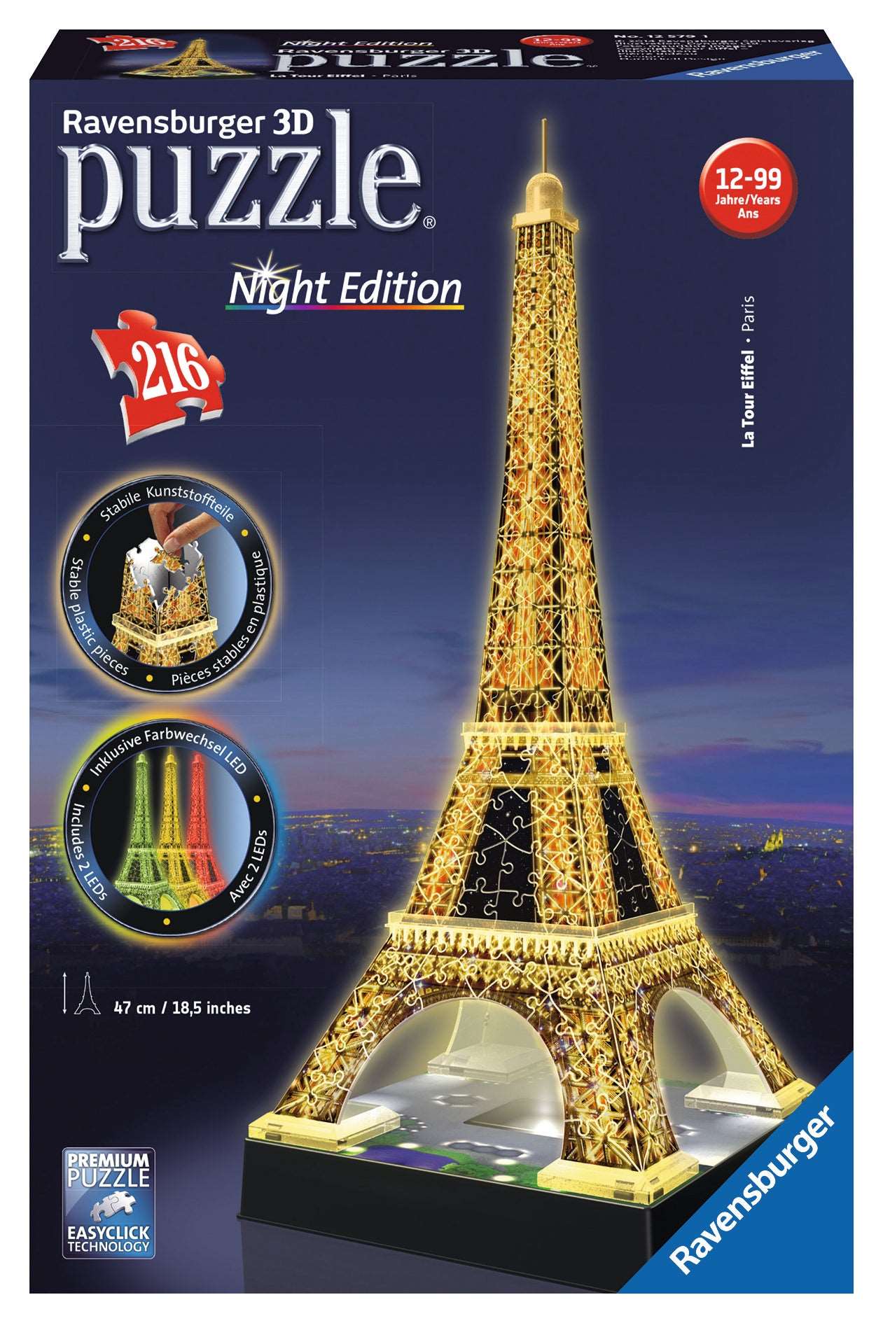 Ravensburger 3D 216pc Jigsaw Puzzle Eiffel Tower at Night