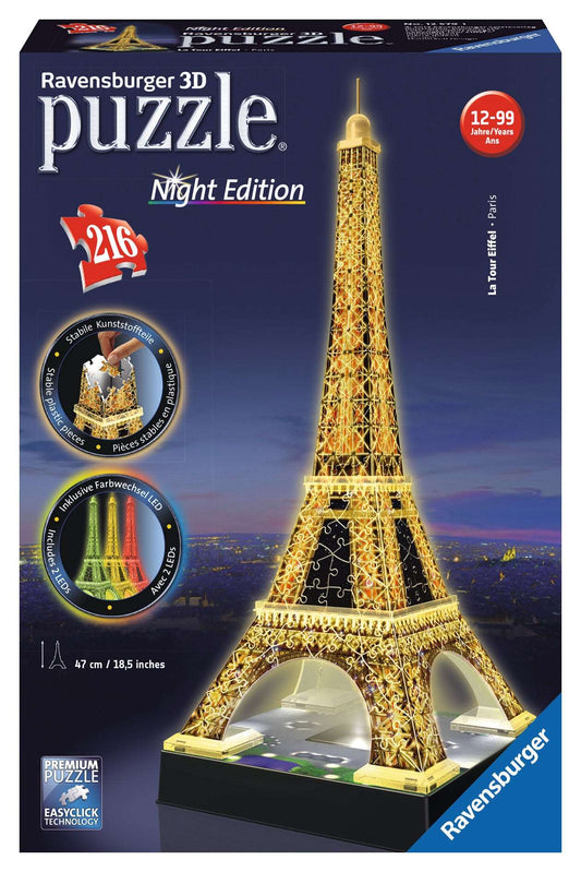 Ravensburger 3D 216pc Jigsaw Puzzle Eiffel Tower at Night