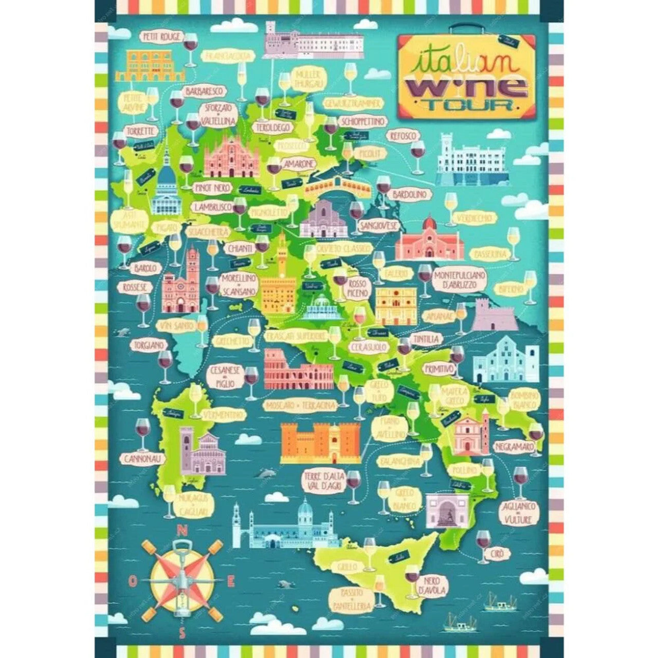Ravensburger 1000pc Jigsaw Puzzle Map Of Italy Wines