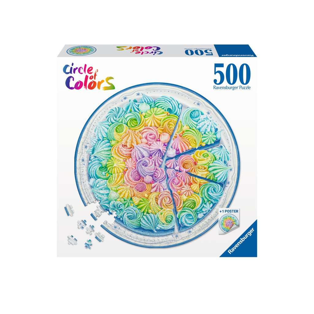 Ravensburger 500pc Jigsaw Puzzle Circle Of Colours Rainbow Cake