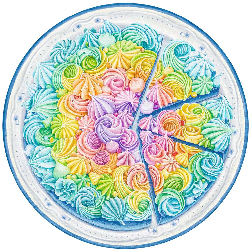 Ravensburger 500pc Jigsaw Puzzle Circle Of Colours Rainbow Cake