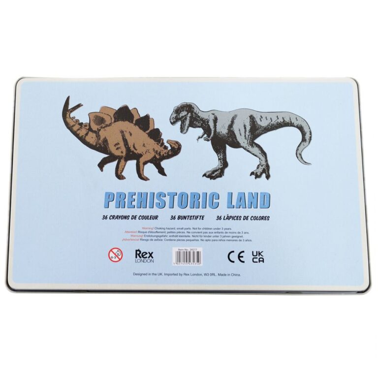 Rex London Tin 36 Coloured Pencils Prehistoric Land