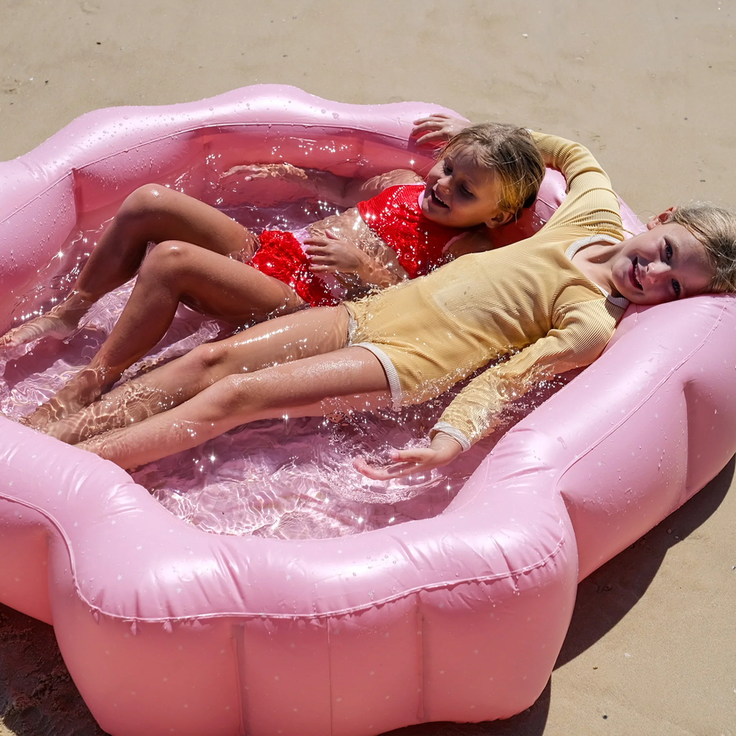 SUNNYLiFE Inflatable Backyard Pool Ocean Treasure Rose
