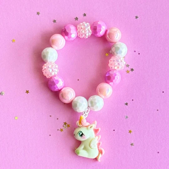 Sweet As Sugar Beaded Bracelet Pink Unicorn