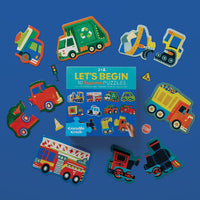 Crocodile Creek Let's Begin Puzzle 2pc Vehicles