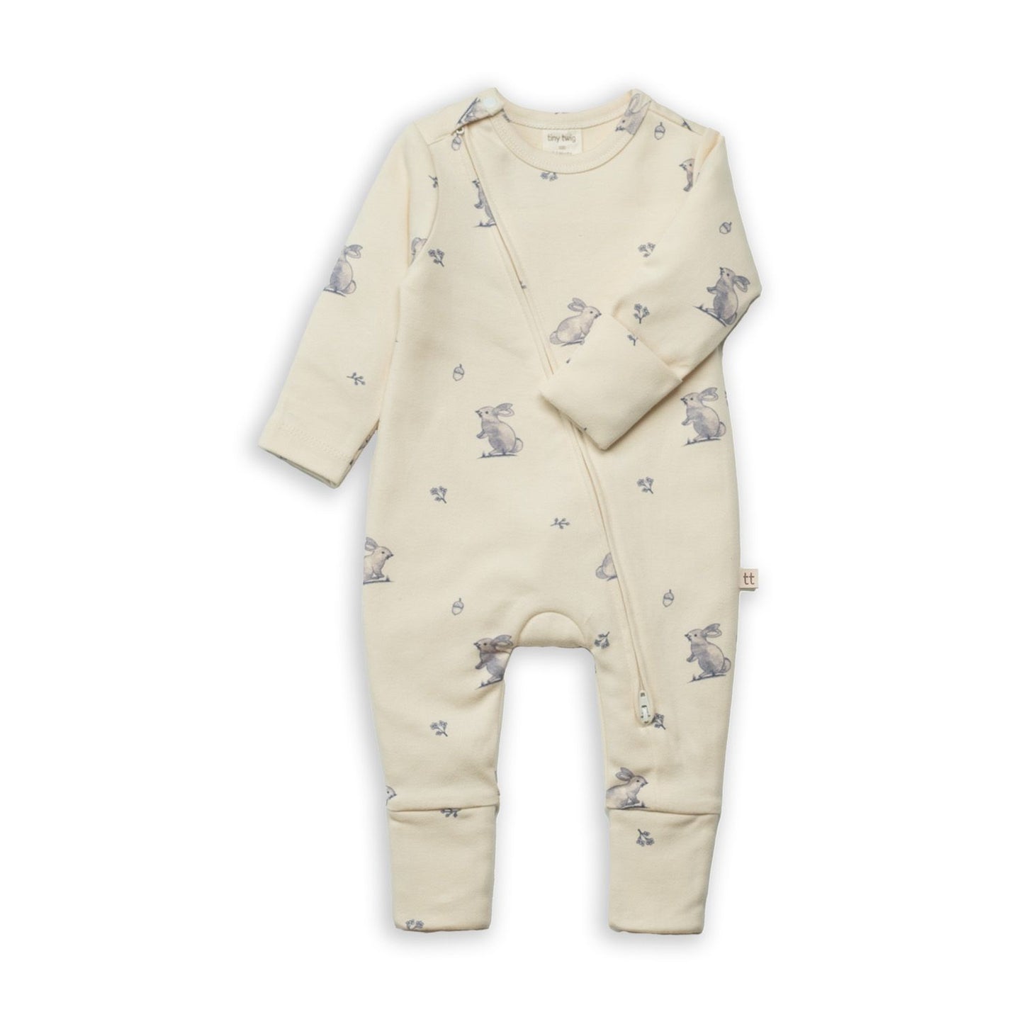 Tiny Twig Zipsuit Sapphire Bunnies