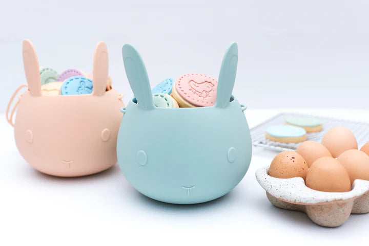 We Might Be Tiny Easter Bunny Basket Pistachio