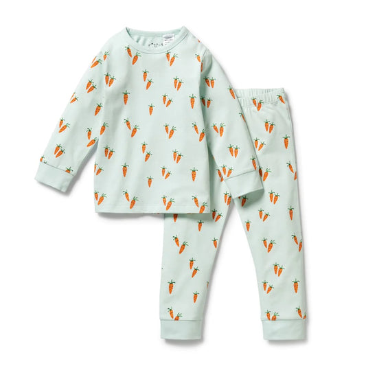 Wilson & Frenchy Organic Long Sleeve Pyjamas Cute Carrots