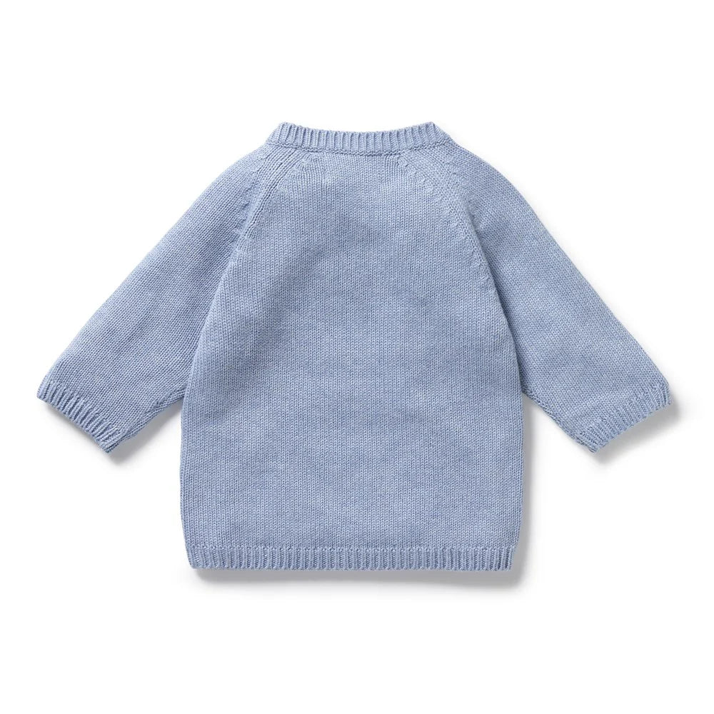 Wilson & Frenchy Organic Knit Kimono Cardigan Blue Speckle