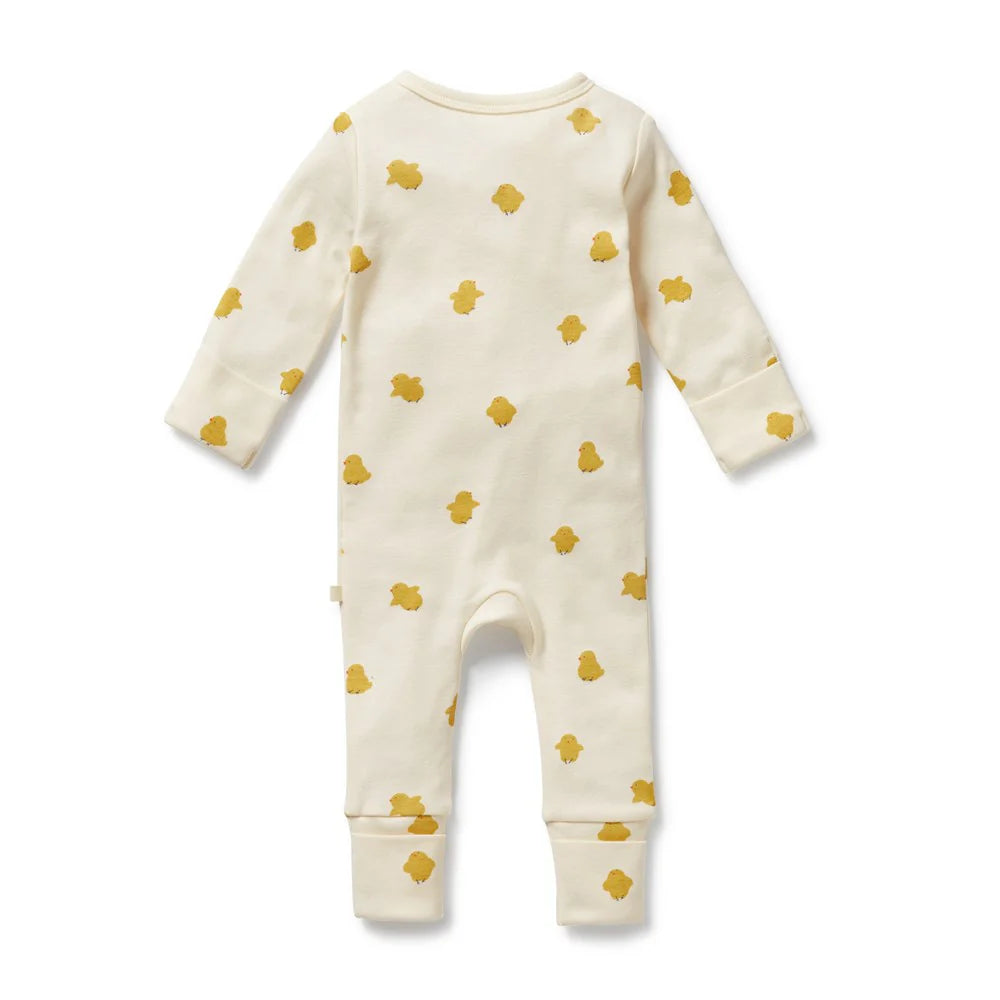 Wilson & Frenchy Organic Zipsuit with Feet Little Chick