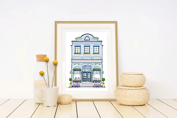 Zenti Designs Coffee & Cake Shop Art Print