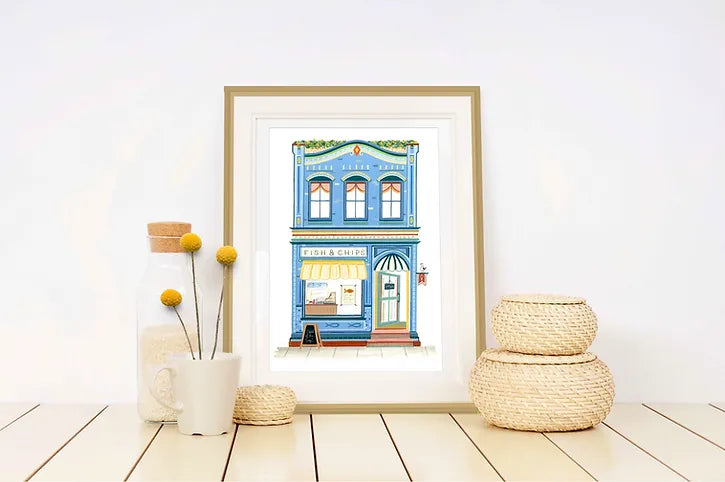 Zenti Designs Fish & Chip Shop Art Print