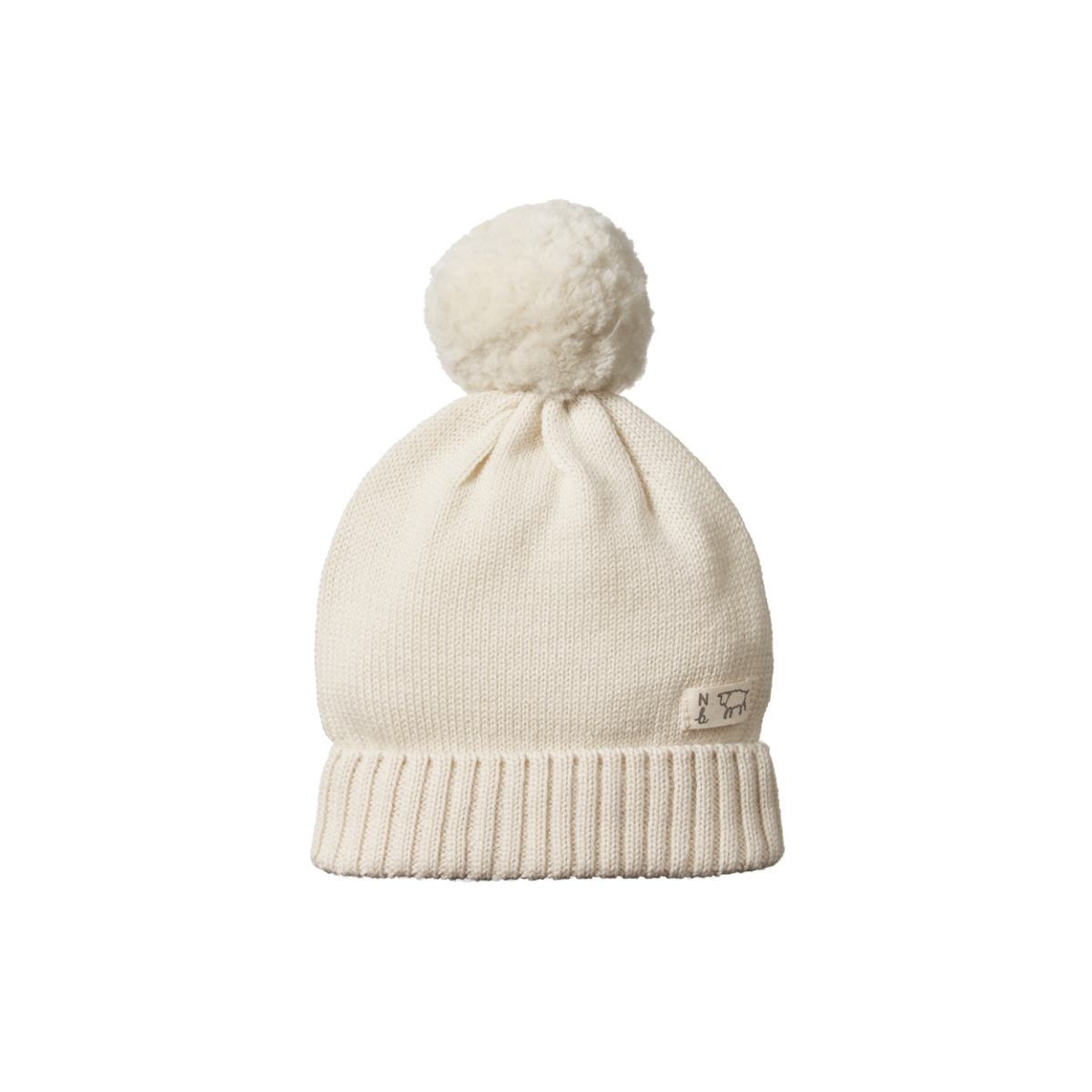 Nature Baby Alpine Pom Pom Beanie Natural