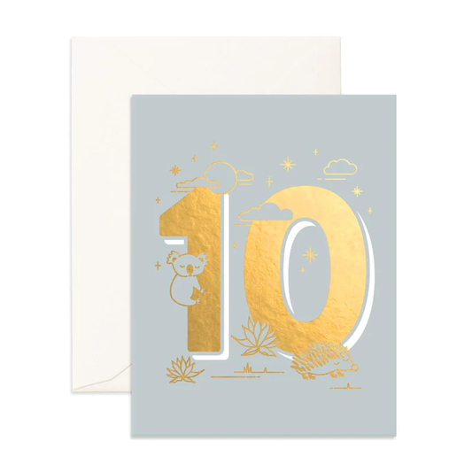 Fox & Fallow Birthday Card 10 Animals