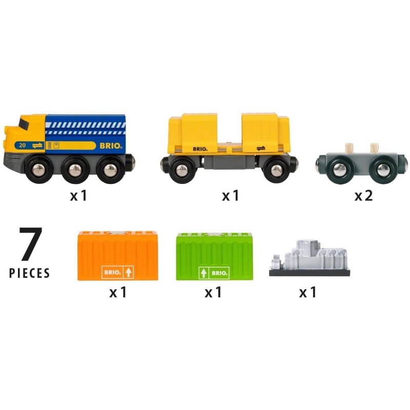 BRIO Three-Wagon Cargo Train 7pc