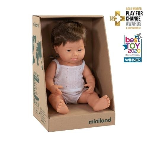 MiniLand Down Syndrome Boy 38cm Doll